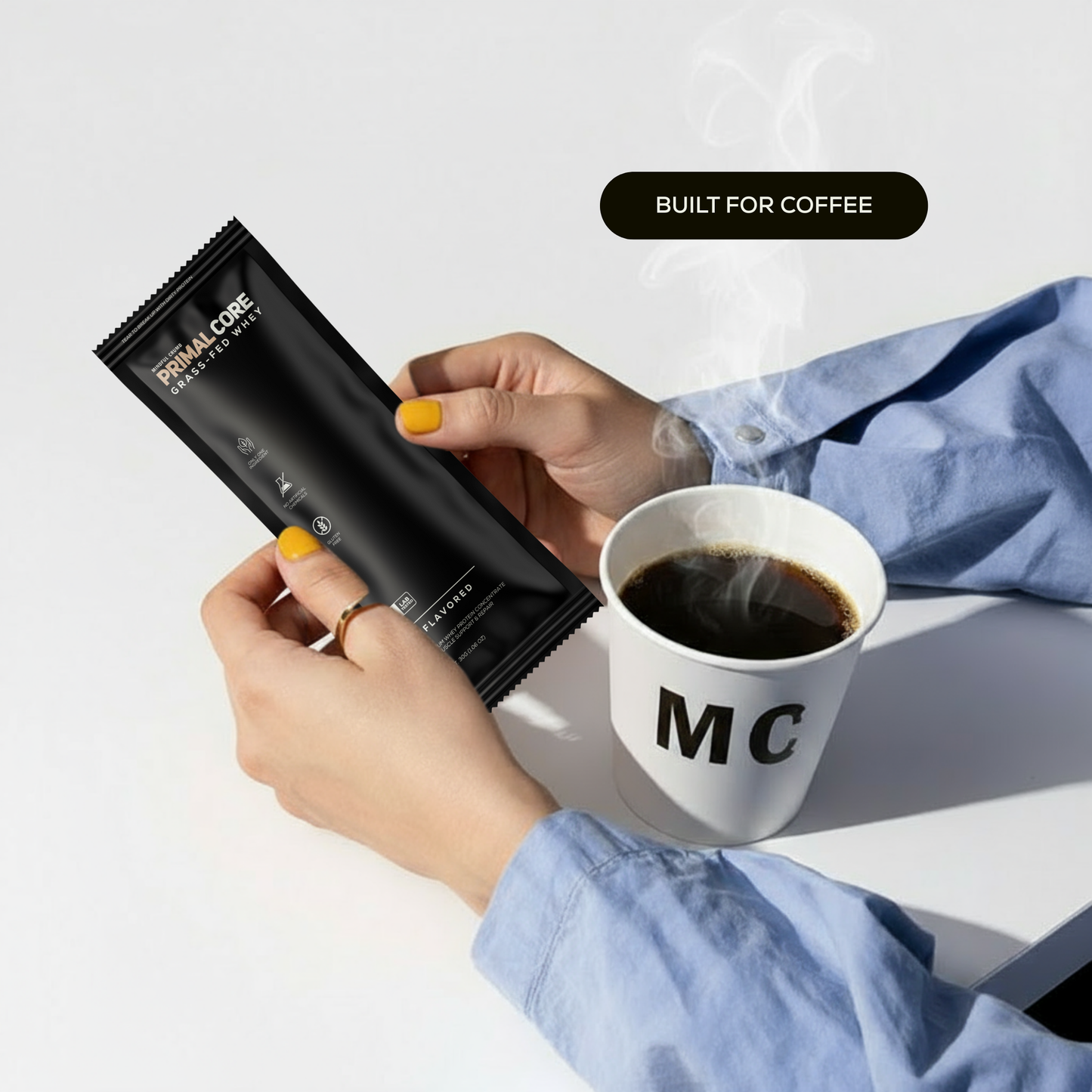 Primal Core protein sachet with protein coffee