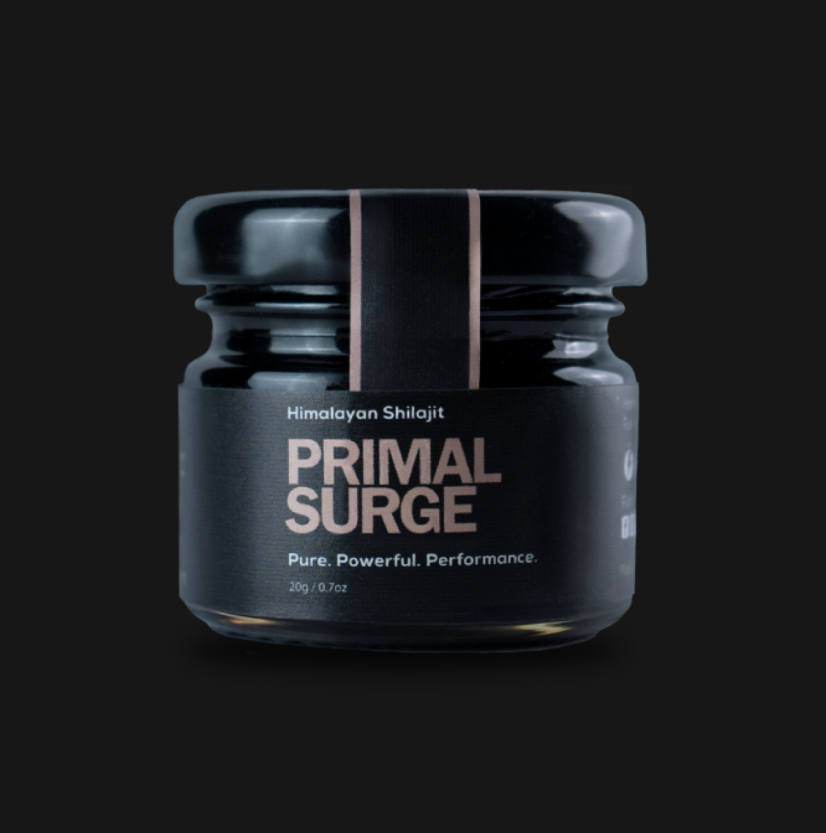Pure Himalayan shilajit resin in premium black glass jar